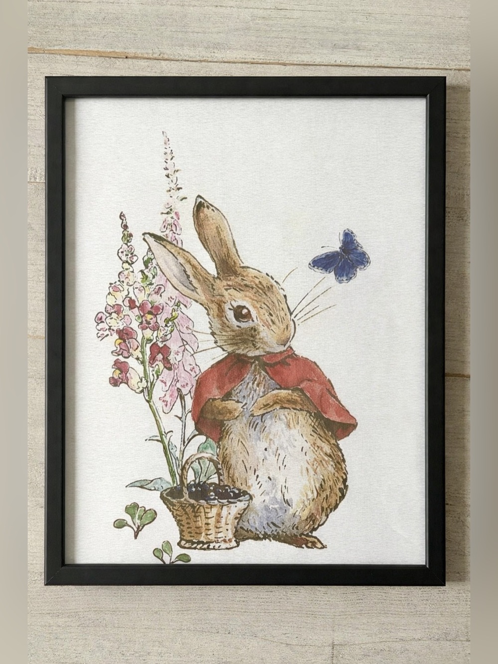 Framed Peter Rabbit Rabbit and Butterfly 8x10 Art Print